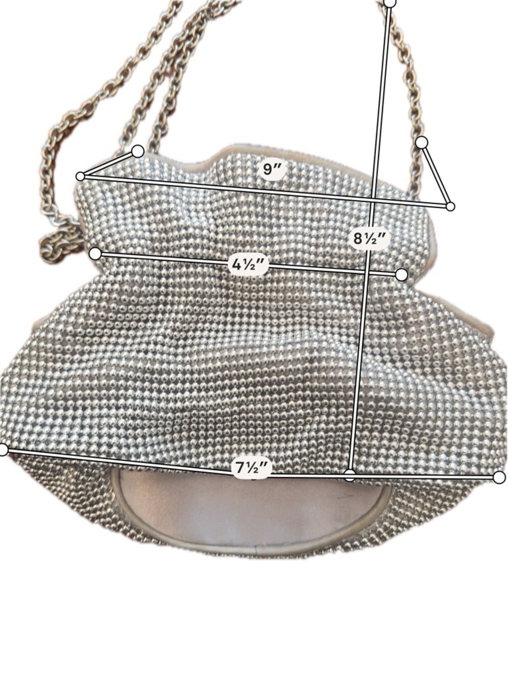 Silver Rhinestone Evening Pouch Bag - Picture 3 of 5